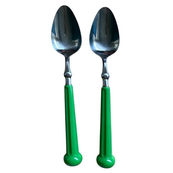 Vintage Oxford Hall Place/Oval Soup Spoon Fashion Wear-Lime Green Japan7 1/2 in - Picture 2 of 10